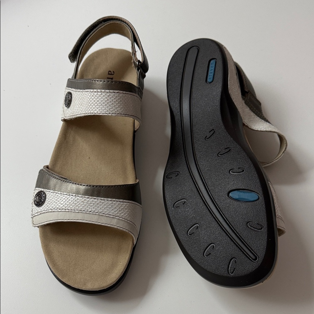 Aravon White and Gray Women's Sandals - Picture 2 of 3